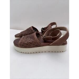 Bed Stu Brisa Women’s Woven Leather Platform Buckle Sandals Brown Size 9.5